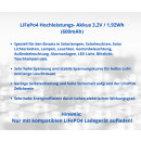 8x WSB Industrial IFR 14500 AA Solar Akku LiFePO4 3,2V...