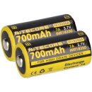 2x Nitecore Li-Ion Akku Typ 18350 IMR (NI18350A) 700mAh...