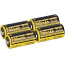 4x Nitecore Li-Ion Akku Typ 18350 IMR (NI18350A) 700mAh...