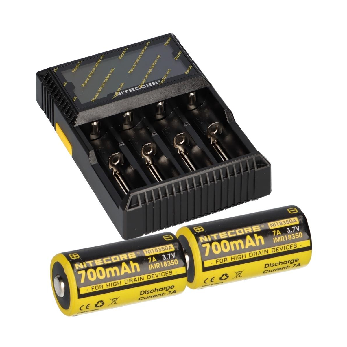 Set Nitecore D4 Ladegerät + 2x Nitecore 18350 Li-Ion Akku