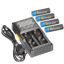 SET Nitecore D2 Ladegerät +  4x 14500 AA Solar Akku...