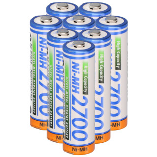 8x Panasonic AA Mignon Akku BK-3HGAE/BF1 Ni-MH 1,2V 2700mAh 
