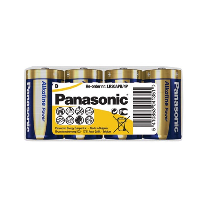 Panasonic D Mono Alkaline Power 1,5V Batterie 4er Folie