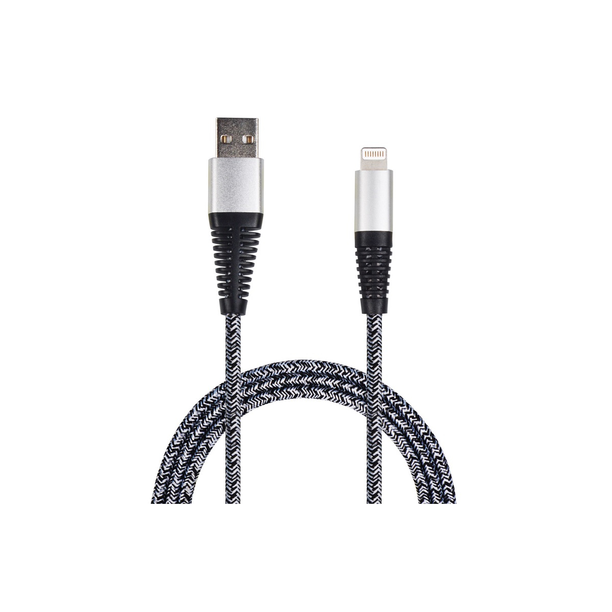2Go USB Datenkabel Lightning für Apple 1 Meter Nylon grau