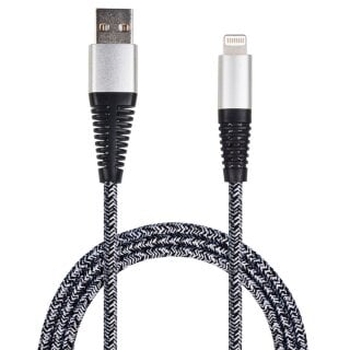 2Go USB Datenkabel Lightning  für Apple 1 Meter Nylon grau