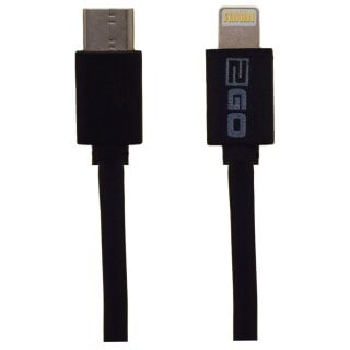 2Go USB Datenkabel USB-C auf Apple lightning 1 Meter Schwarz.