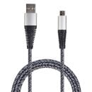 2Go USB Lade/Datenkabel auf Micro USB Nylon grau 1 Meter