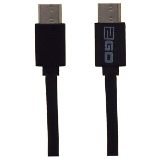 2Go USB Datenkabel USB-C auf USB-C 1 Meter Schwarz