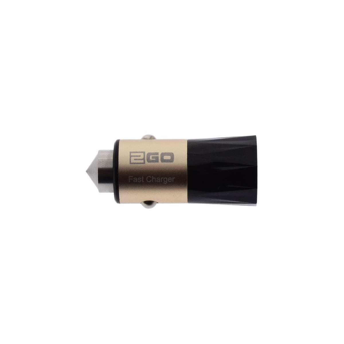 2Go KFZ Schnell-Ladegerät 12-24V Steckerlader Schwarz/Gold