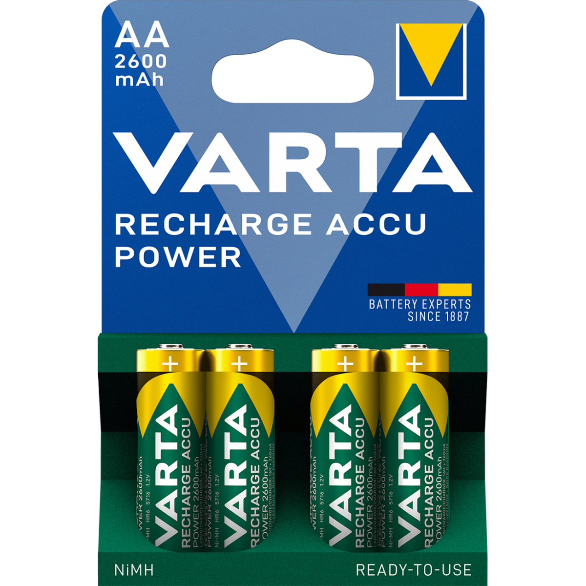 Varta Ready2Use AA Mignon Akku Ni-MH 1,2V 2600mAh 4er Blister