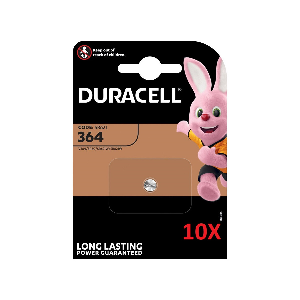 10x Duracell Uhrenbatterie D364 AgO 1,55V 20mAh Blister