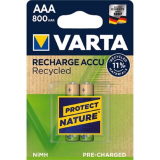 Varta Recharge AAA Micro Accu Recyled Ni-MH 1,2V 800mAh