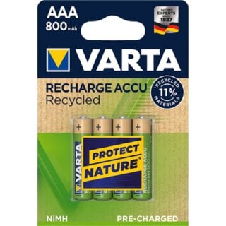 Varta Recharge AAA Micro Accu Recycled Ni-MH 1,2V 800mAh