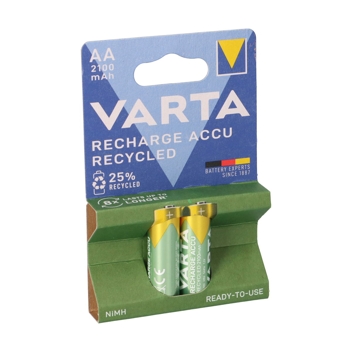 Varta Recharge AA Mignon Accu Recyled Ni-MH 1,2V 2100mAh 2er Blister