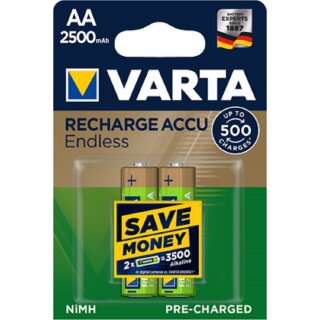 Varta Recharge AA Mignon Akku Endless Ni-MH 1,2V 2500mAh