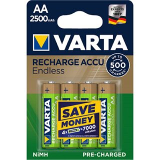 Varta Recharge AA Mignon Akku Endless Ni-MH 1,2V 2500mAh