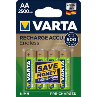 Varta Recharge AA Mignon Akku Endless Ni-MH 1,2V 2500mAh