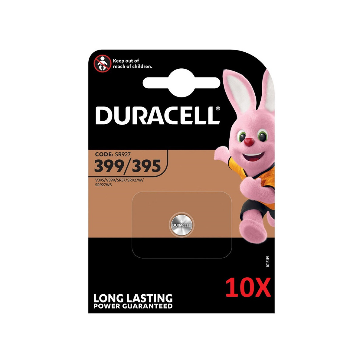 10x Duracell Uhrenbatterie D395 D399 1,55V 55mAh Blister