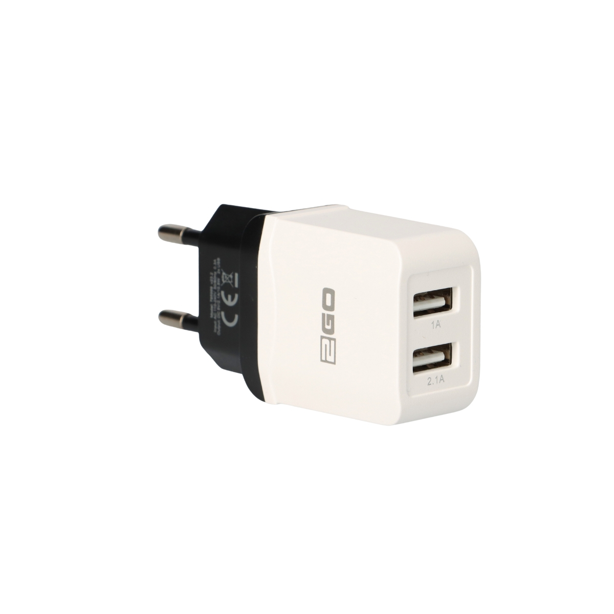 2Go Netz-Ladegerät USB Duo weiß Max 2,1A Strom Verteilung