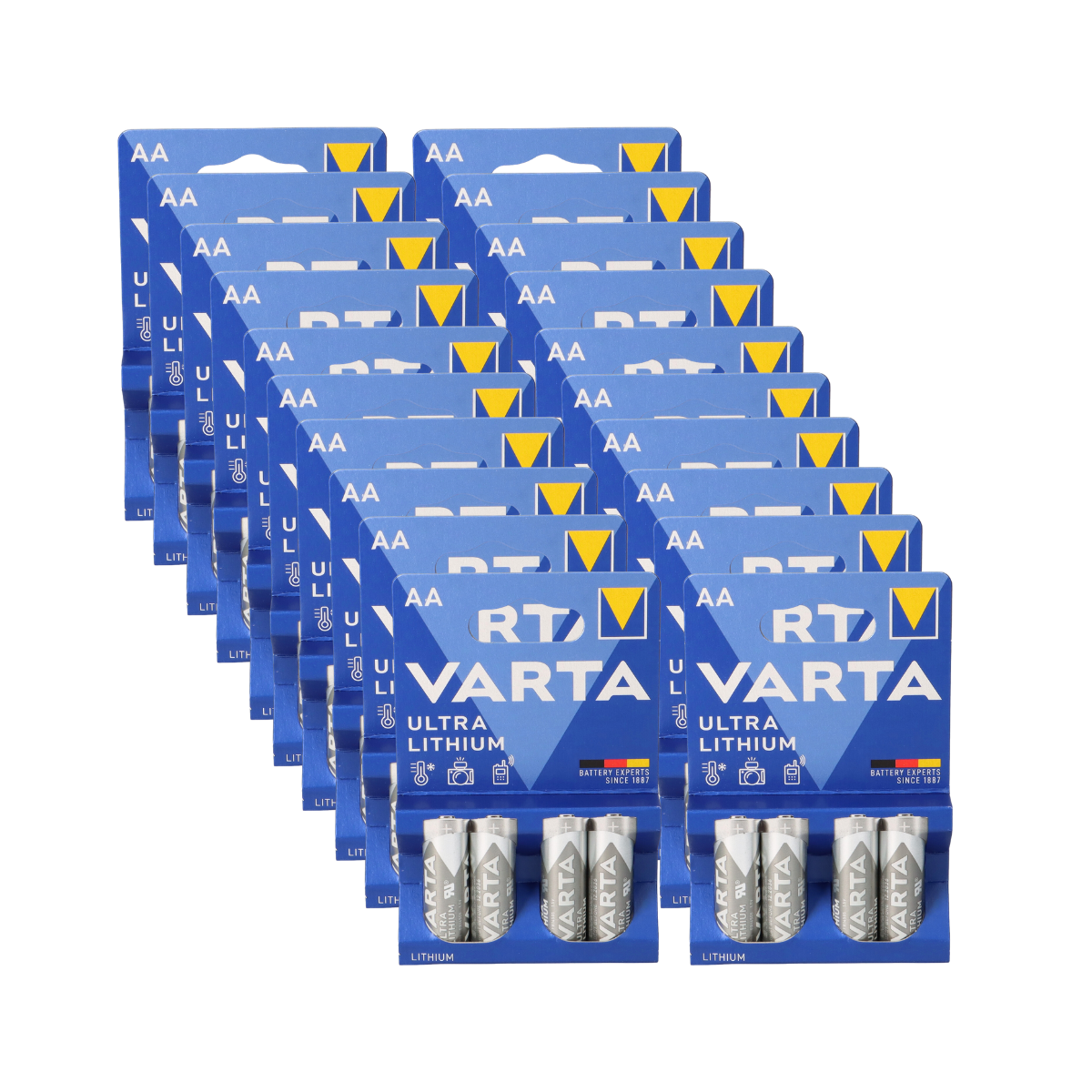 80x Varta Ultra Lithium AA Mignon Batterie 20x 4er Blister 6106