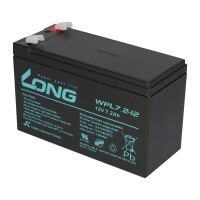 Kung Long WPL7.2-12-M-F2 12V 7,2Ah AGM Bleiakku F2 6,3mm Lon