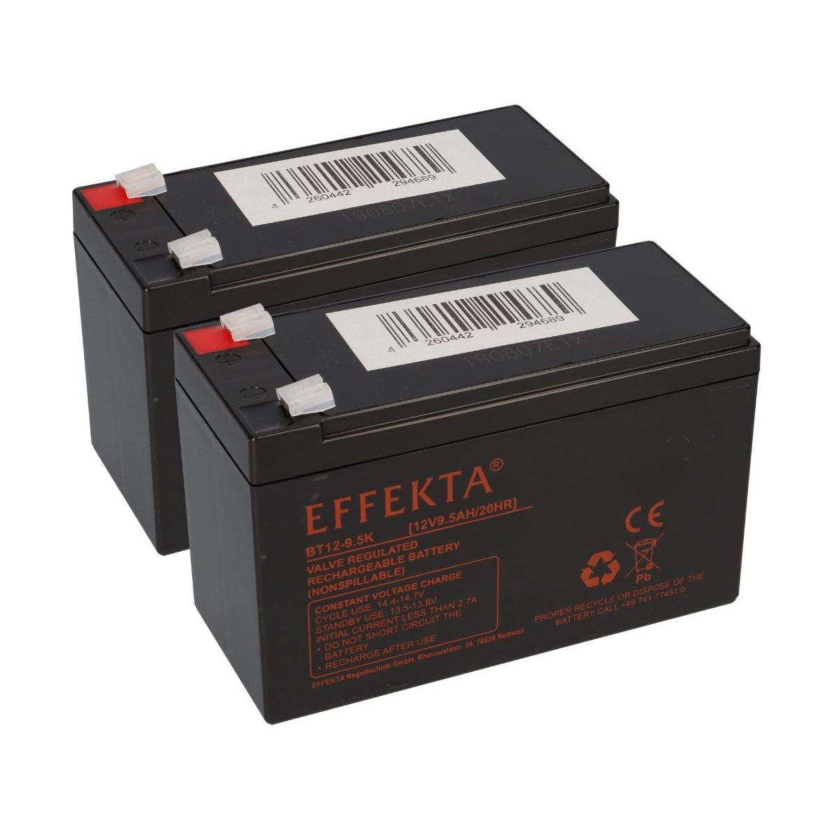 24V 2x 12V 9,5Ah SP0204 Scooter Elektroroller Blei Akku AGM