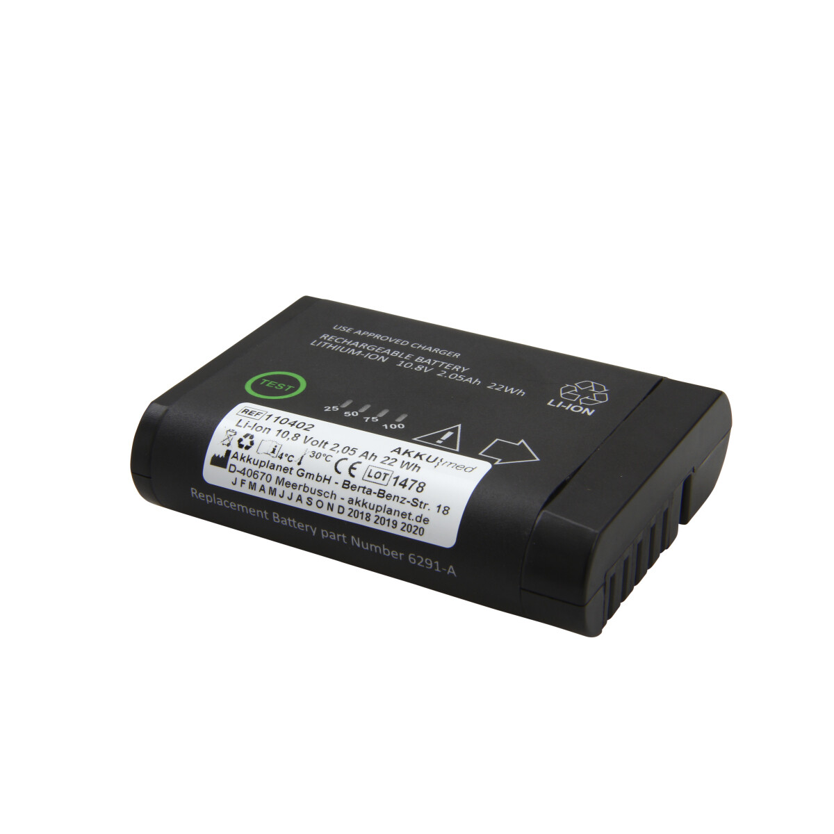 Li-Ion Akku passend für GE Healthcare für Carescape PDM/Mini Dash – 10,8 V 2,05 Ah