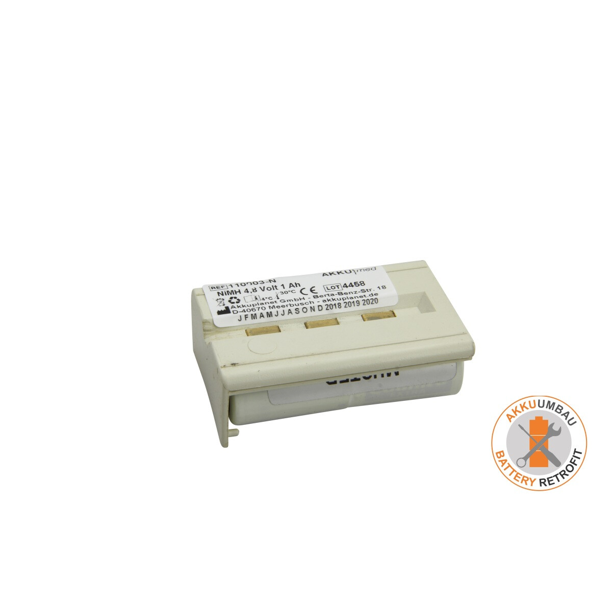 NiMH Akkuumbau passend für Customed Blutdruckmessgerät – 4,8 V 1 Ah