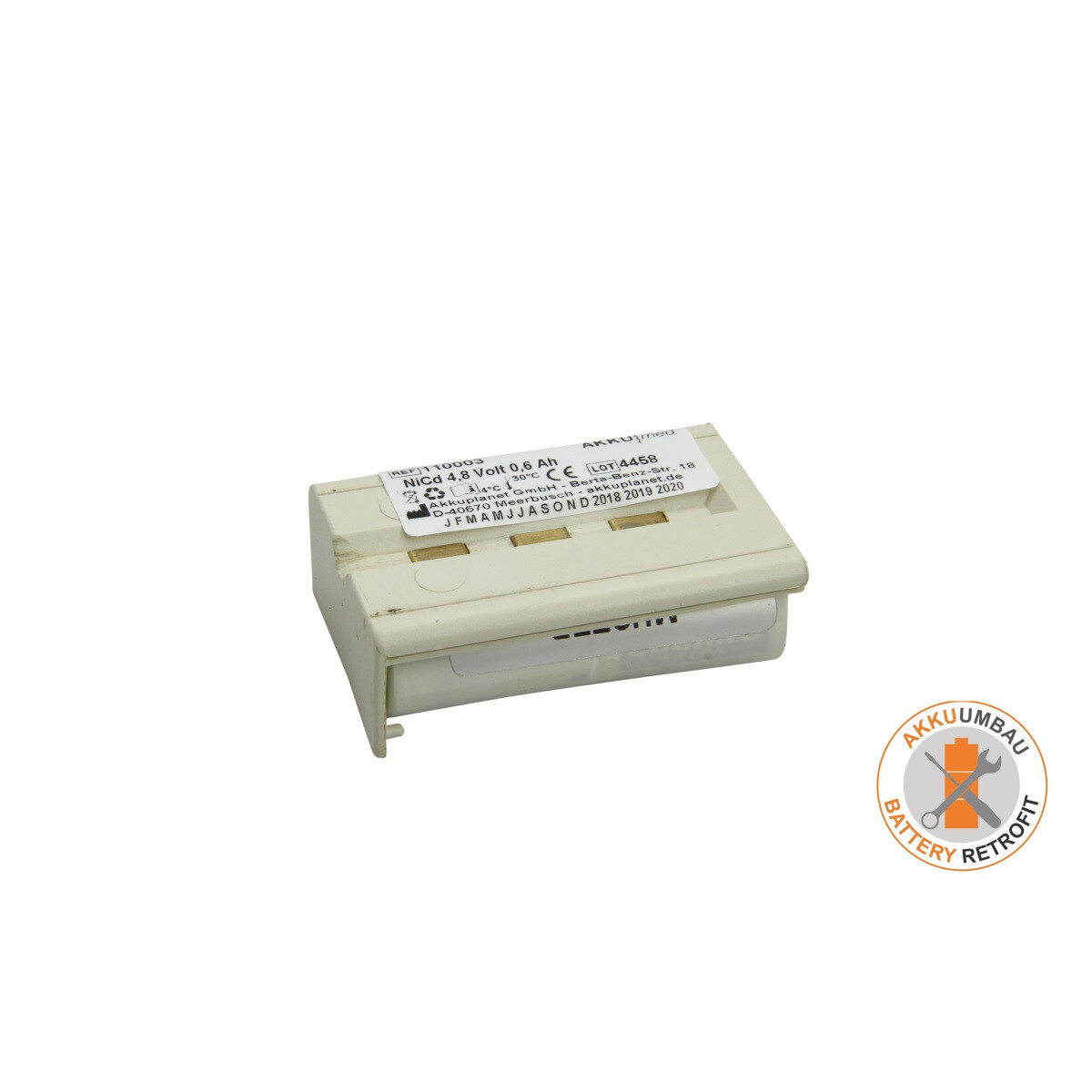 NiCd Akkuumbau passend für Customed Blutdruckmessgerät – 4,8 V 0,6 Ah