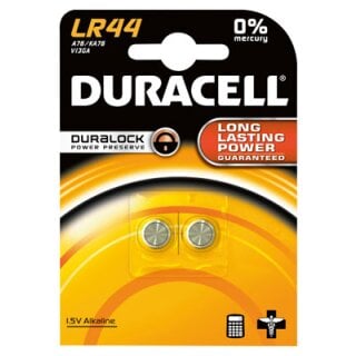 Duracell Alkaline-Knopfzelle LR44 Alkaline 1,5V / 105mAh 2er Blister