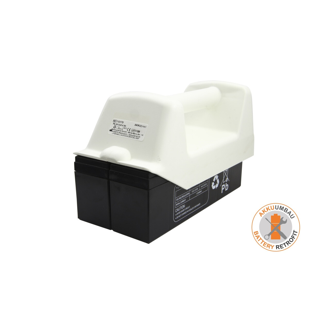 Blei Akkuumbau passend für Arjo Lifter Ambulift, Maxilift, Maxi Move – 24 V 4 Ah