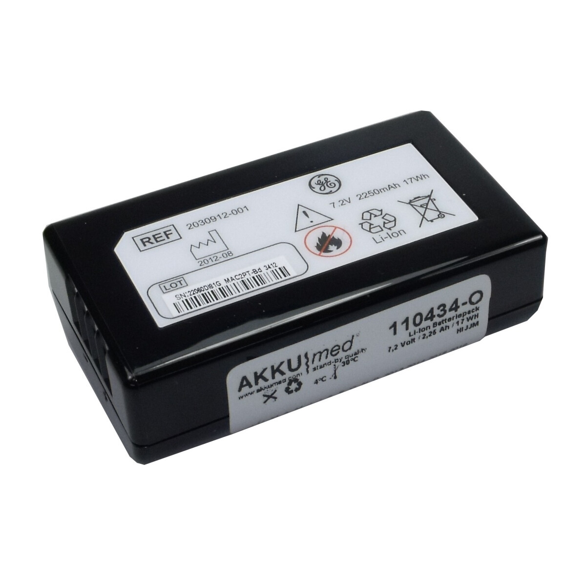 Original Li-Ion Akku GE Healthcare für EKG Mac 400 Mac 600 – Typ 2030912-001 – 7,2 V 2,15 Ah