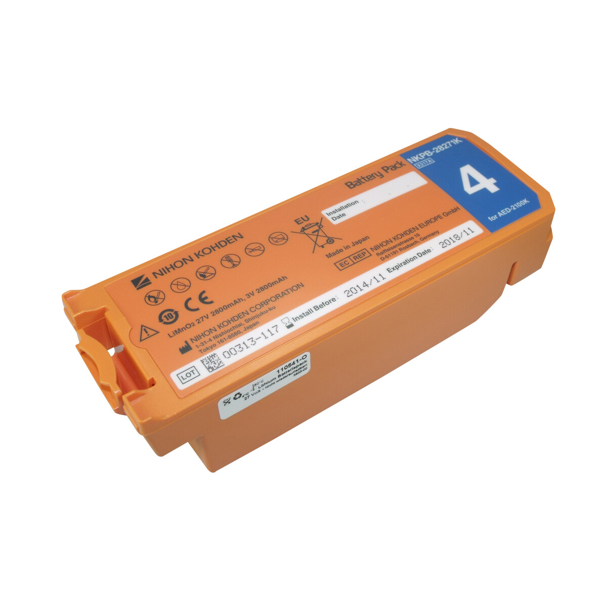 Original Nihon Kohden Lithiumbatterie für Cardiolife AED2100 ab Seriennummer 5001