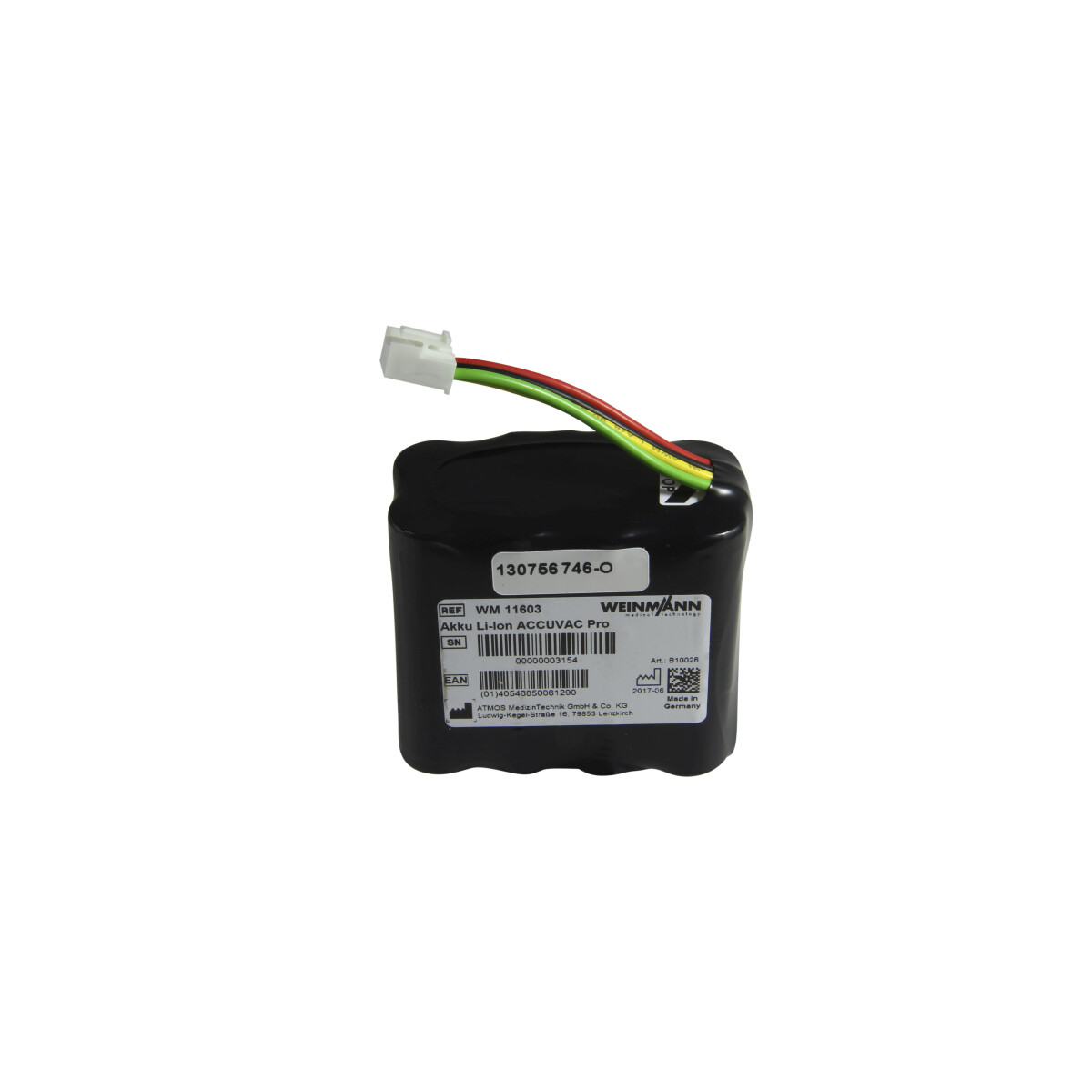 Li-Ion Akku Typ WM11603 für Weinmann Absaugpumpe Accuvac Pro – 14,8 V 4,3 Ah