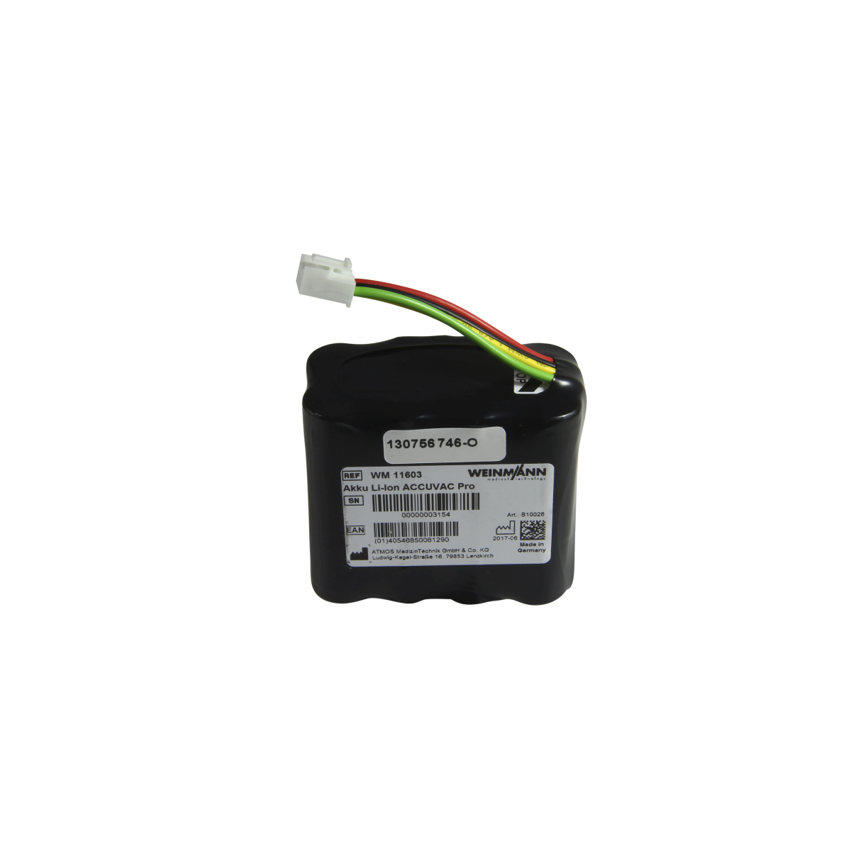 Li-Ion Akku Typ WM11603 für Weinmann Absaugpumpe Accuvac Pro