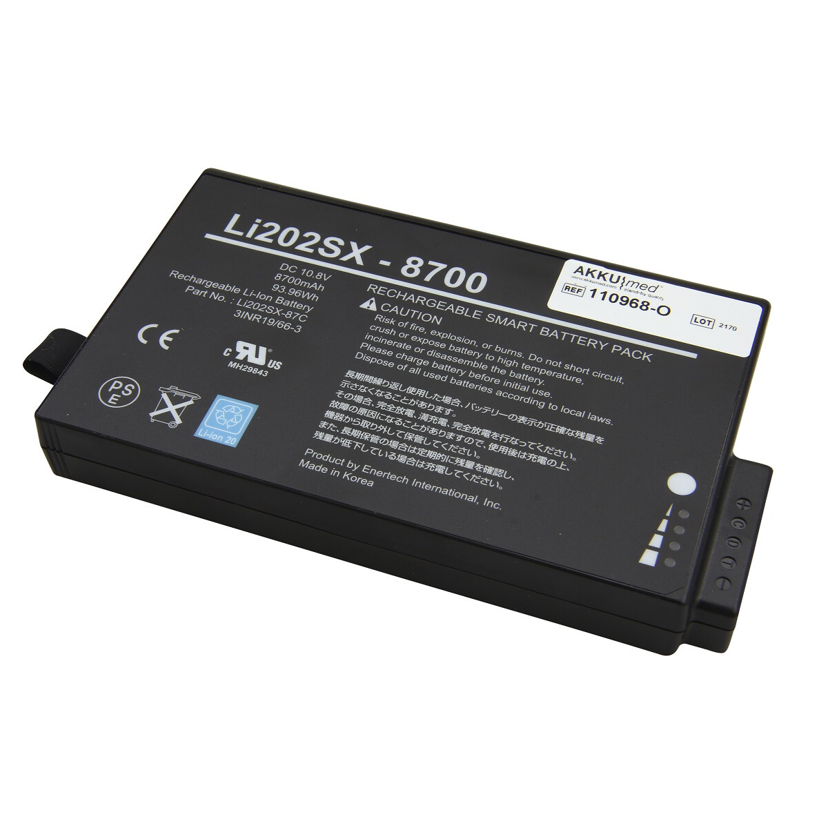 Original Li-Ion Akku für EKG Gerät ELI 380 Welch Allyn Typ 4800-017 – 10,8 V 8,7 Ah