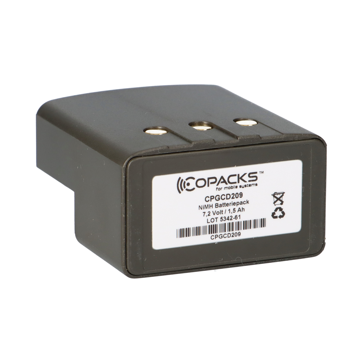 NiMH Akku 7,2 V 1,5 Ah – kompatibel GCD, Plettac, Grundig, Kyodo, EP900 (NH1450/NH1100/NH1650)