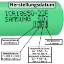 Samsung ICR Zelle Li-Ion 3,6V 2150mAh Zelle 4-3 A, ICR18650-22P