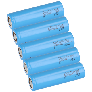 5x Samsung INR 21700 50E 3,6V 5000mAh 10A Li-Ion-Akku