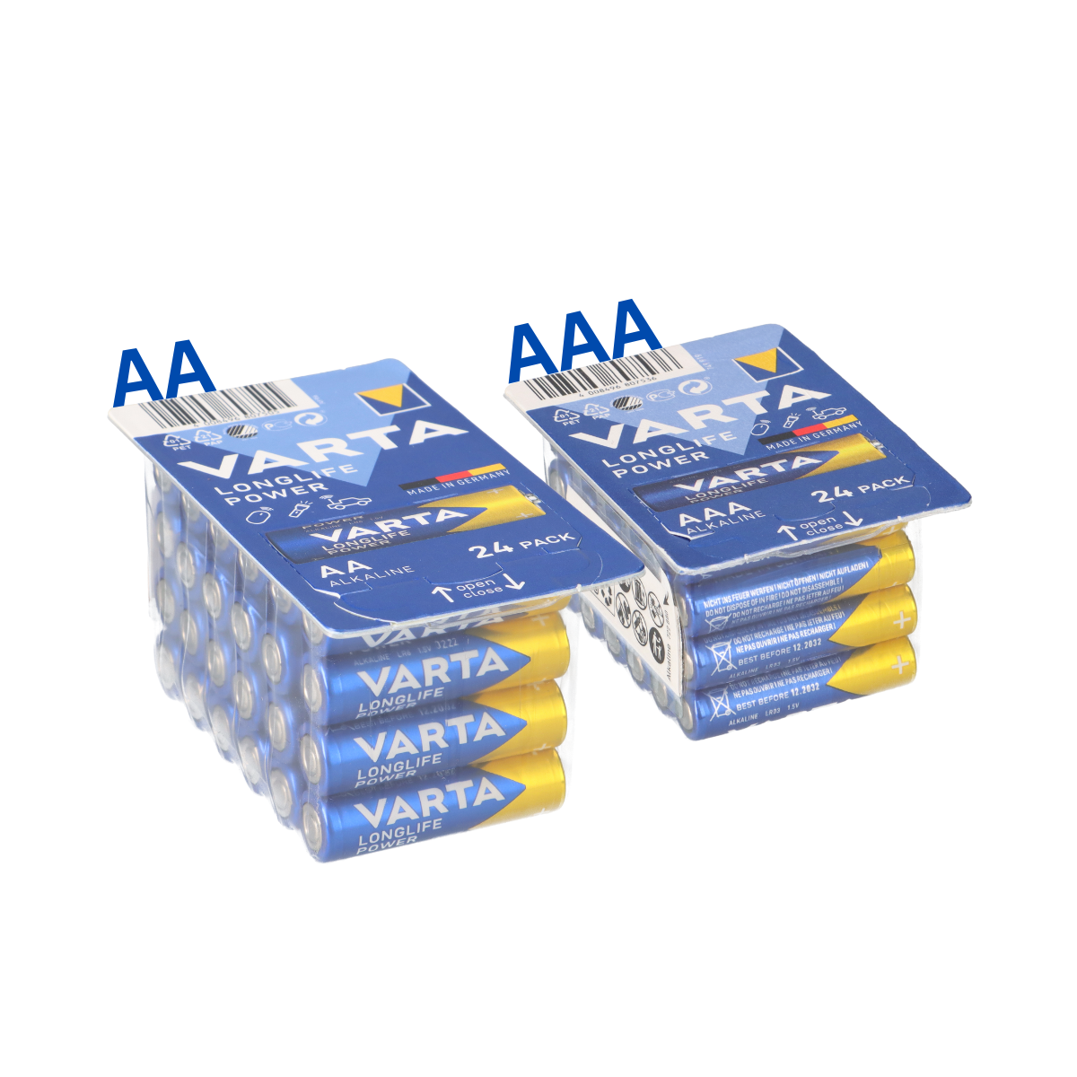 48 Varta Batterien 24x Varta AA Mignon + 24x Varta AAA Micro Longlife Power