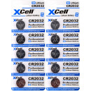 10er Spar-Set XCell CR2032 Lithium-Knopfzelle 3V / 220mAh (2x5er Pack)