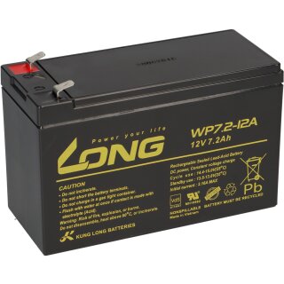 Bleiakku kompatibel DMU12-7.5 12V 7,2 Ah F2 lead acid battery