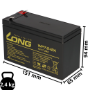 3x Bleiakku kompatibel PU37 UPS Battery 12V 7,2 Ah F2...