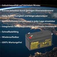 Kung Long WP1.2-12 AGM Akku 12V 1,2Ah – passend f&uuml