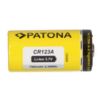 PATONA Li-Ion 3,7V Wiederaufladbare Zelle CR123A 16340 Zelle
