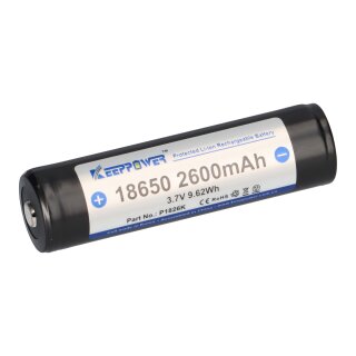 Keeppower 18650 Lithium-Akku 3,6V 2600mAh (geschützt) - 8A