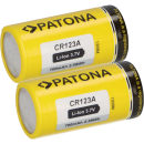 2x PATONA Li-Ion 3,7V Akku CR123A 16340 Zelle 700mAh 2,59Wh