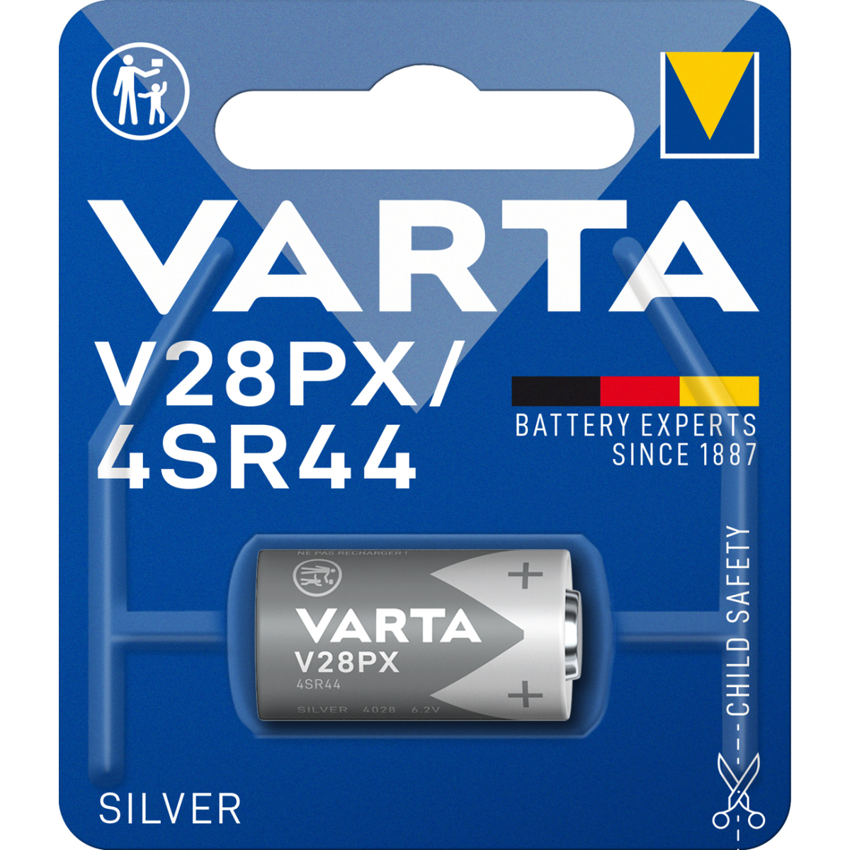 Varta Batterie V28PX AgO 6,2V 145mAh 1er Blister
