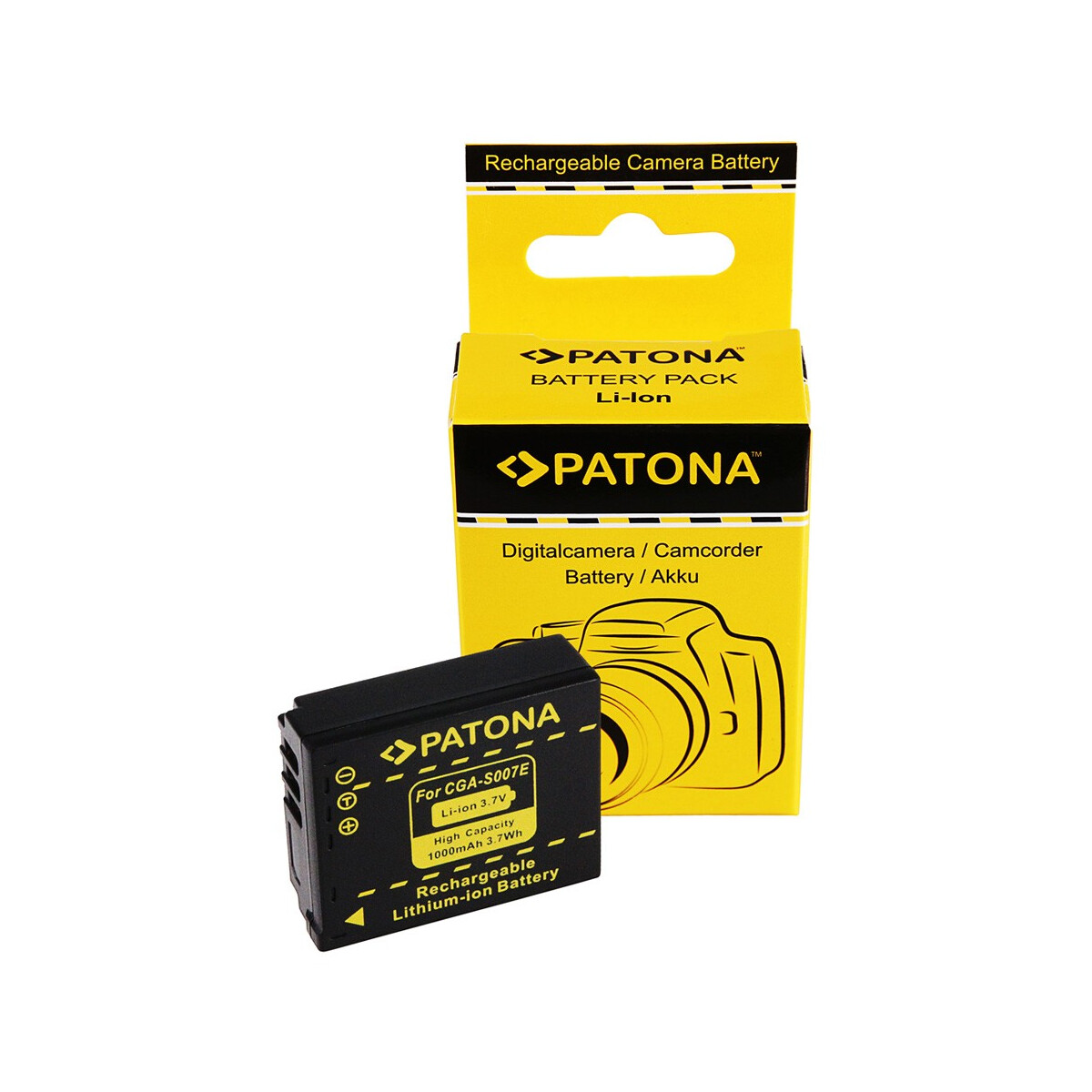 Akku f. Panasonic CGA-S007 Lumix DMC TZ2 DMC- TZ2 DMC TZ3 DMC- TZ3 DMC von PATONA