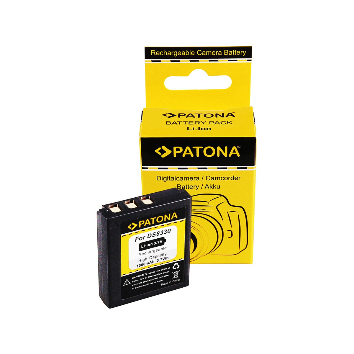 PATONA Akku für Acer DC-8300 DS-8330 CP8530 CP-8530 CP8531 CP-8531 DC-8300 – 3,7 Volt 1000 mAh